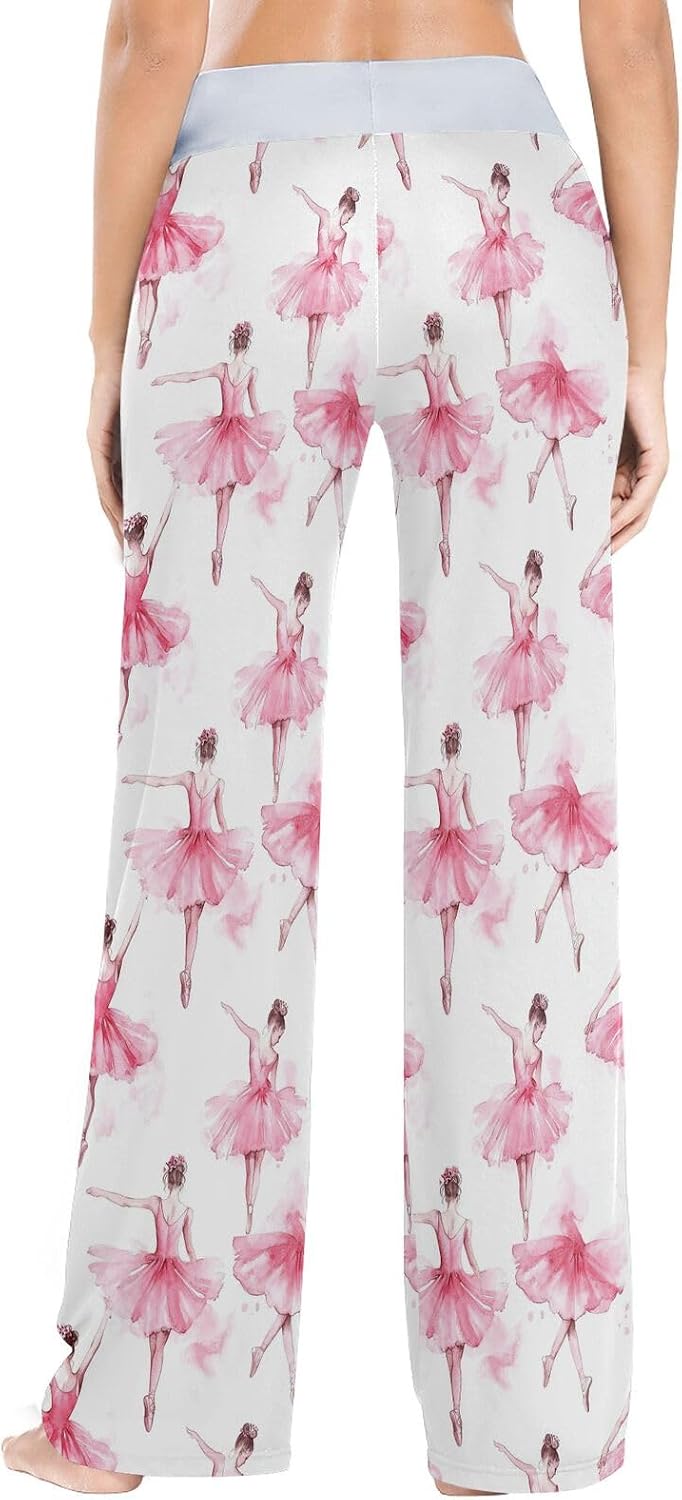 vvfelixl Women's Pajama Pants Watercolor Ballet Dancer Pajama Bottoms for Women Lounge Sleep Pants Xs-XL