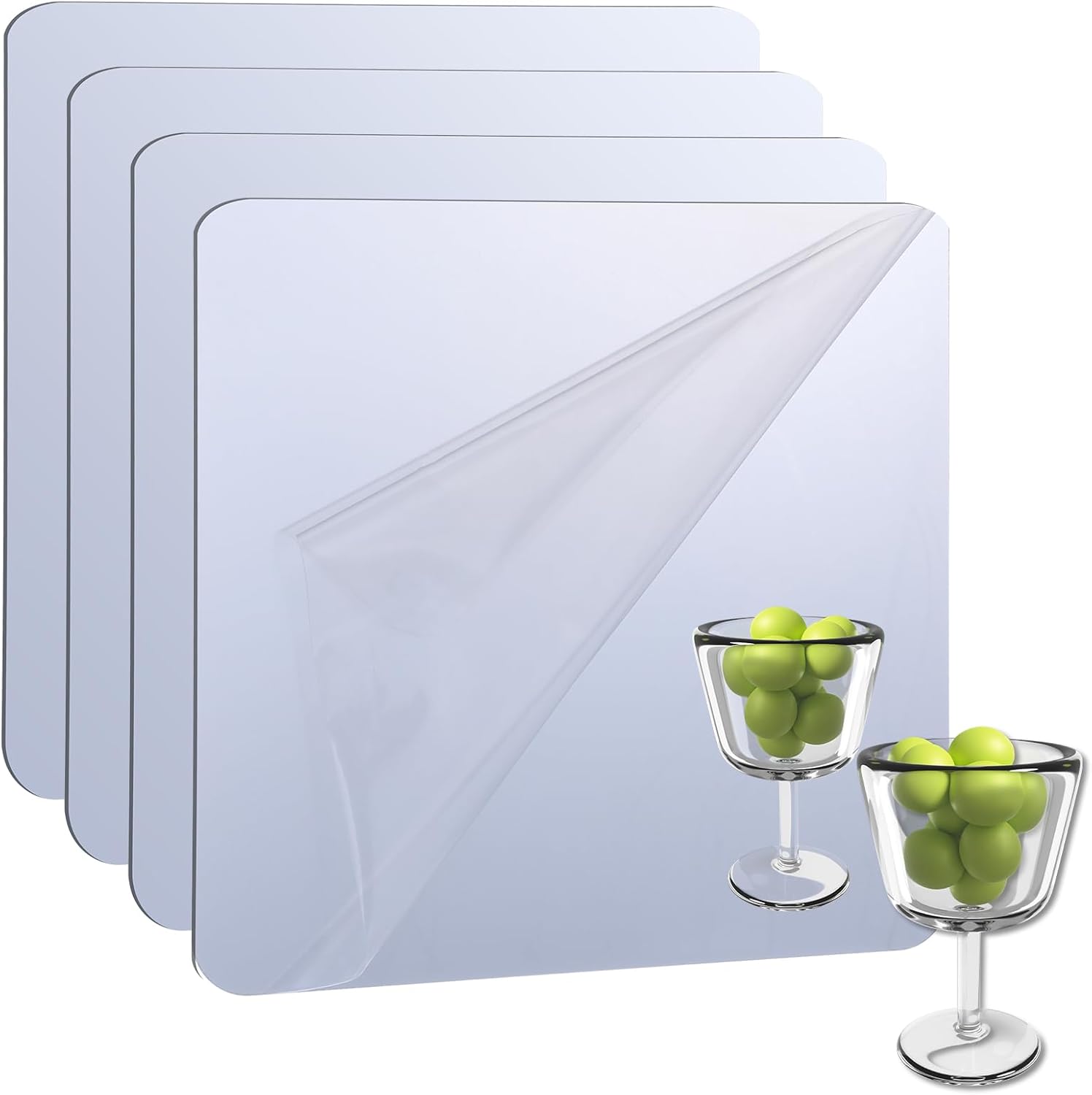 Sibba Frameless Wall-Mounted Vainness Mirrors 4 PCS Acrylic Wall Tiles Mirror Entryway Mirrors for Rest room Physique Face Make-up Mirror Decorativos Stickers Stick on Decor Bed room Residing Room Movie