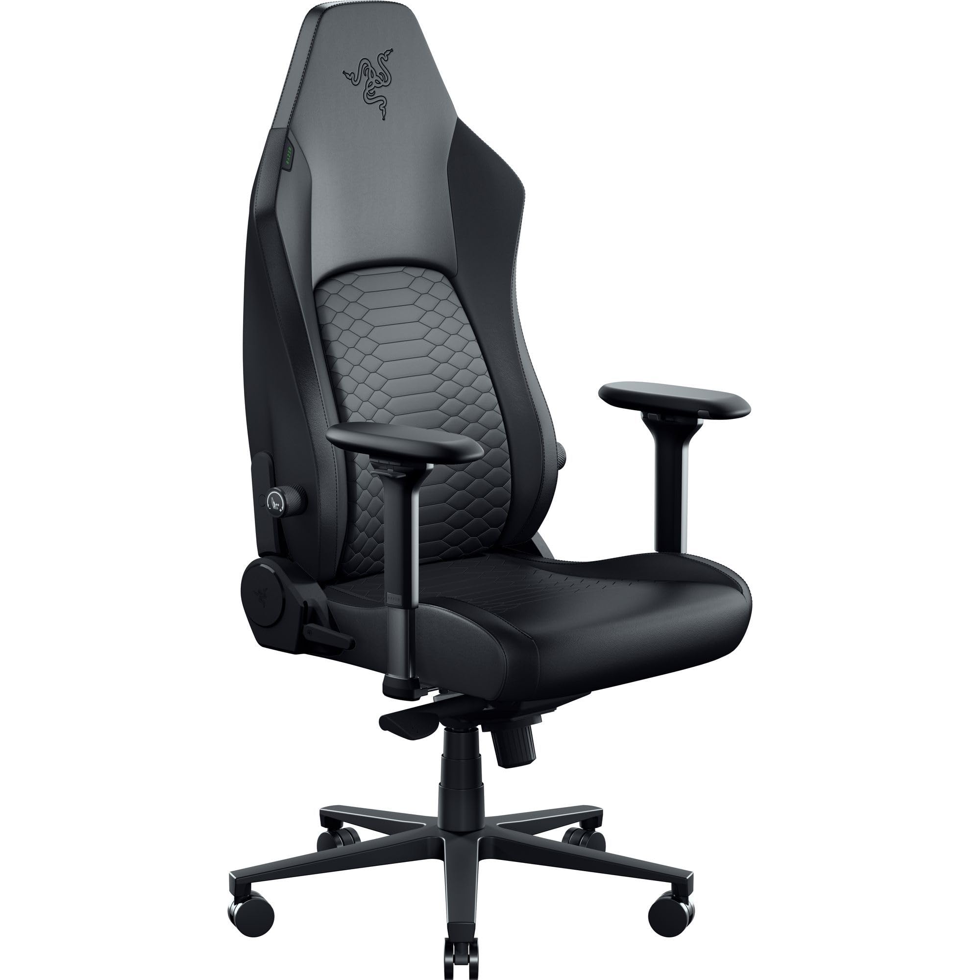 Razer Iskur V2 NewGen - Ergonomischer Gaming-Stuhl mit atmungsaktivem Gen-2 EPU-Leder mit Cooltouch Technologie - Hyperflex Lordosenstütze - breite Schulterbögen und Sitzfläche | Schwarz