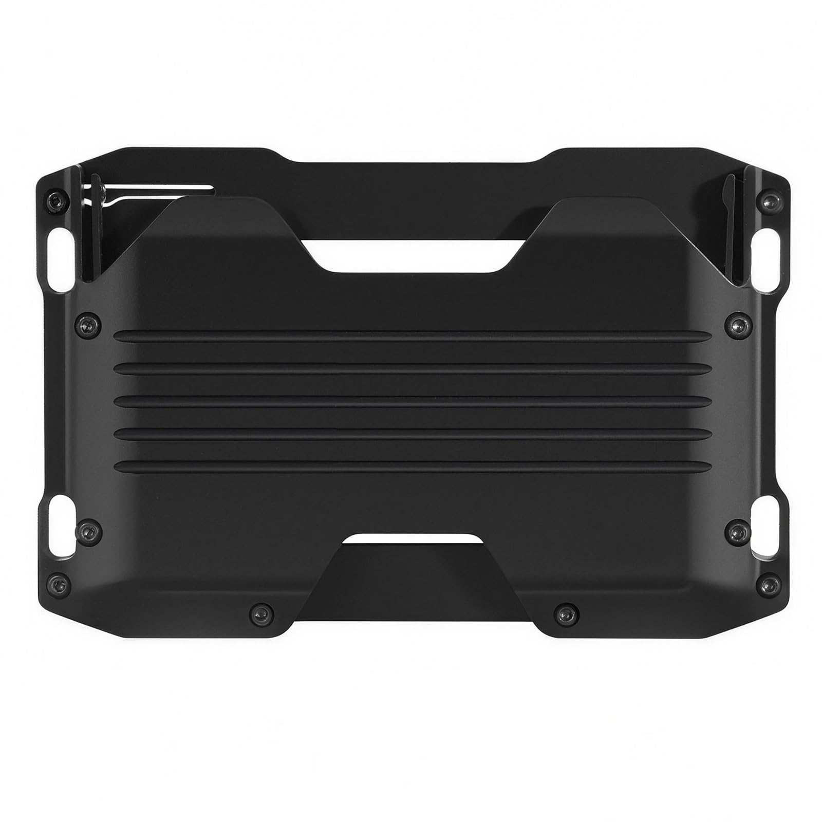 Porta Carte di Credito Tattico in Metallo con Blocco RFID, Portafoglio Antifurto a Gabbia di Faraday per Uomo, Protezione Contro Danni Magnetici e Scansioni Non Autorizzate, Porta Badge Sottile(Black)