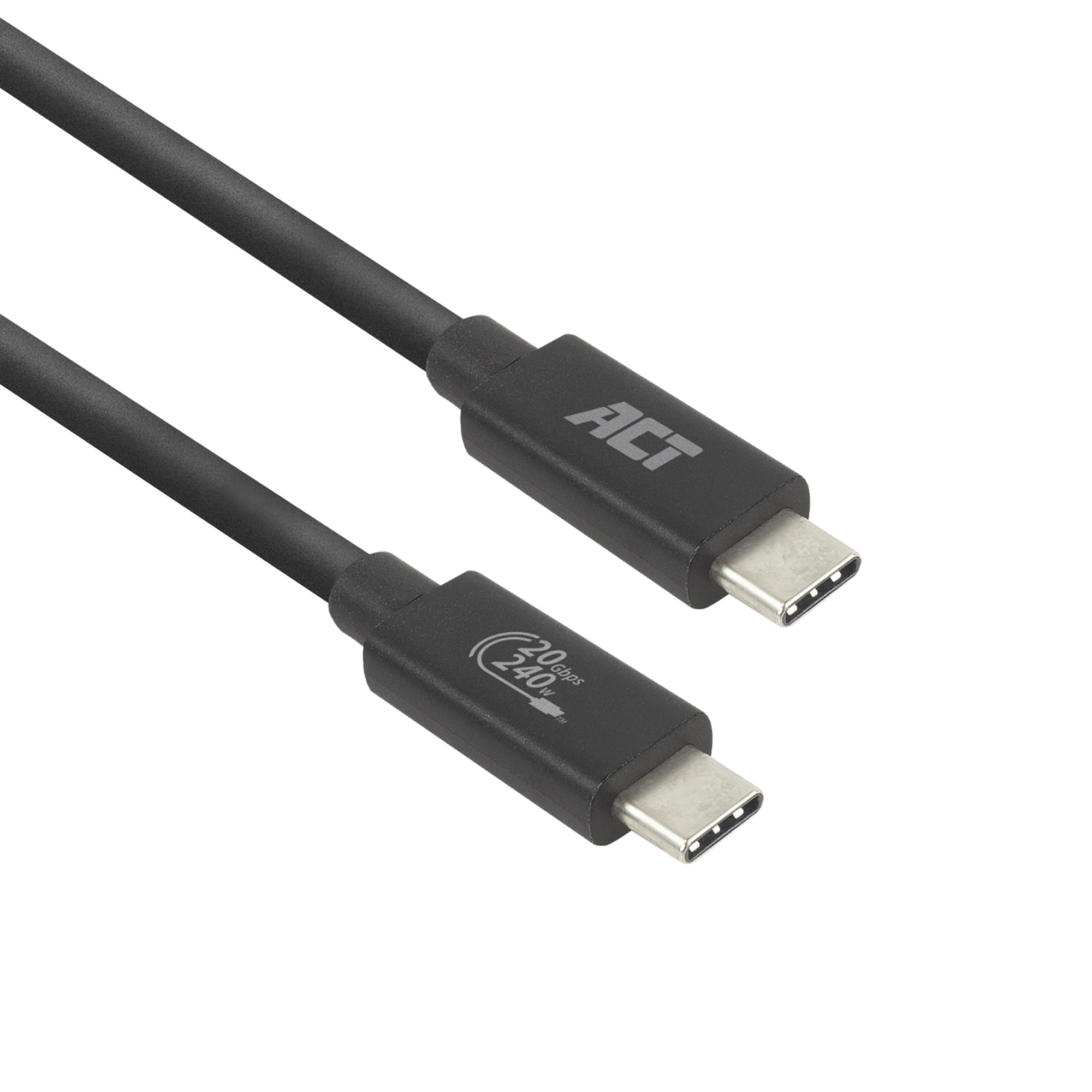 ACT Cavo USB 4 tipo C, cavo Thunderbolt 3, cavo video USB C da 20 Gbps, 4K@60Hz video per monitor, ricarica EPR 240 W, 2 metri, certificato USB-IF – AC7432