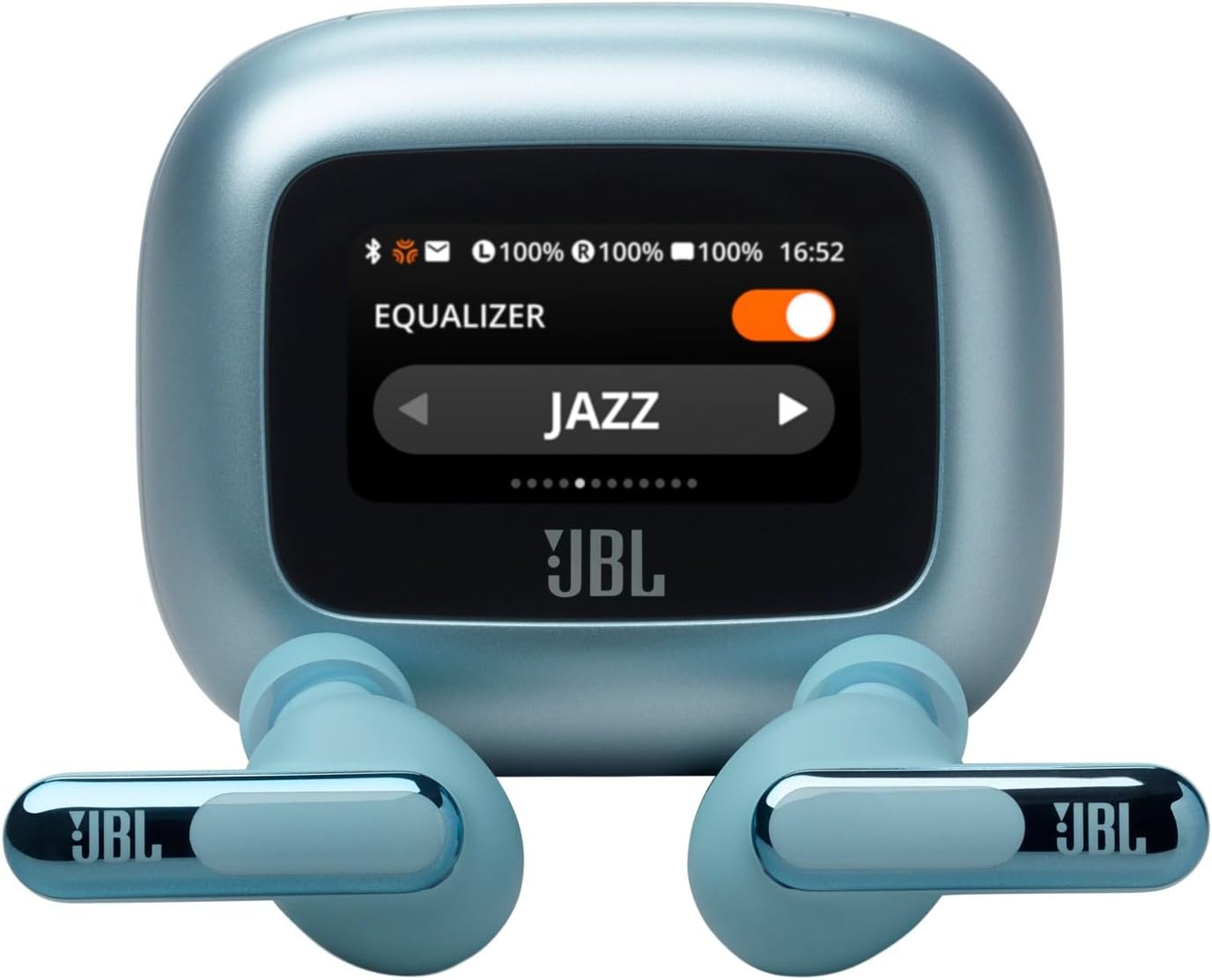 JBL Live Beam 3, Wireless Earbud Headphones with Bluetooth, 48h Battery Life, True Adaptive Noise-Cancelling and High-Resolution JBL Signature Sound, IP55 Waterproof, Closed-Back Stick Design, Blue