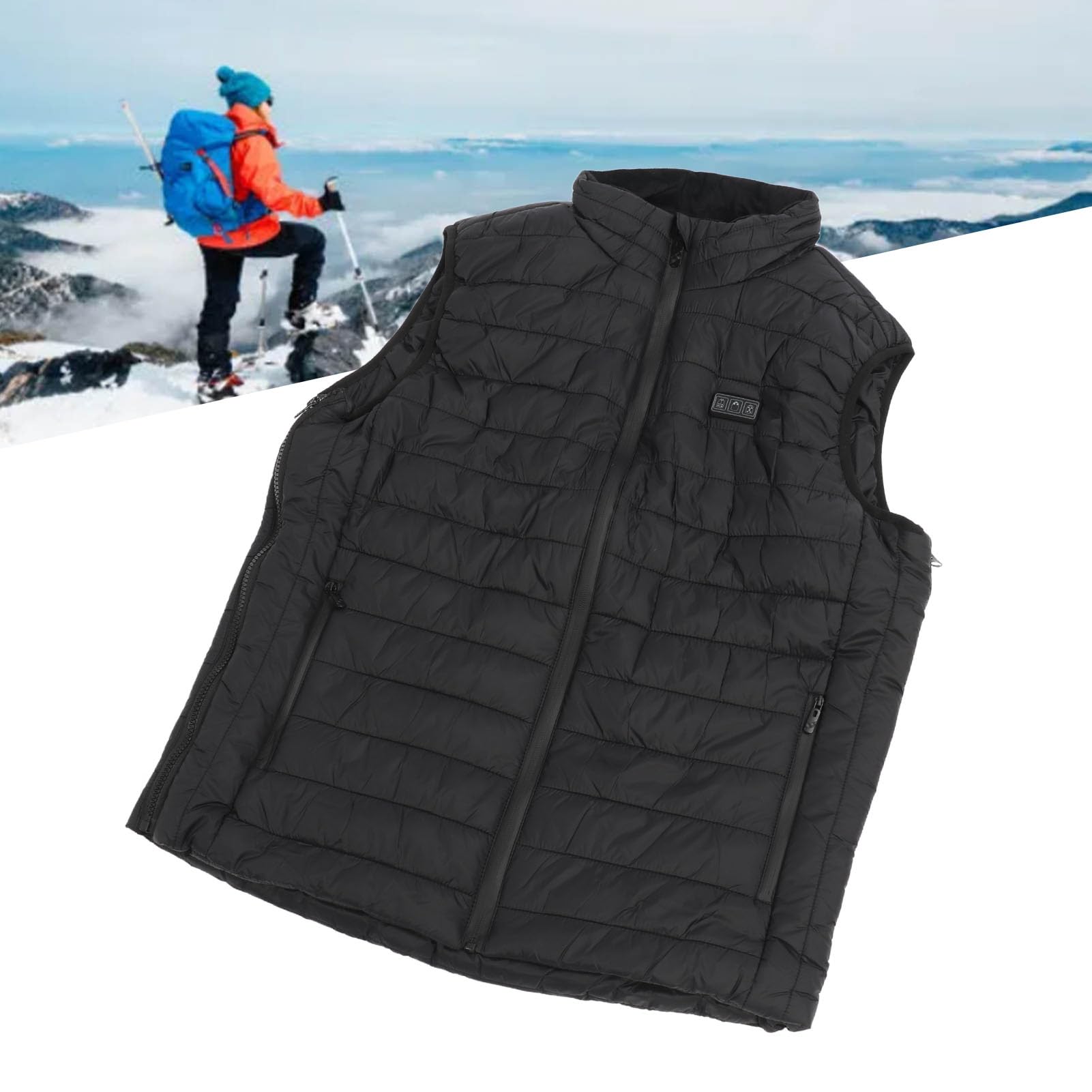 Beheizte Weste, 15 Pads, 3 Temperaturkontrolle, Wasserdicht, Winddicht, Elektrische Kleidung für Outdoor, Winter, Leicht, Mann und Frau, Polyester, XL, 2XL, 3XL