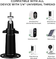 Vista 2 de Camera Bracket Wall Mount Indoor Outdoor Stand Holder Set Compatible with Stick Up Cam Wired/Battery & Indoor Cam, Arlo Pro/Pro 2/Pro 3/Pro 4/Ultra