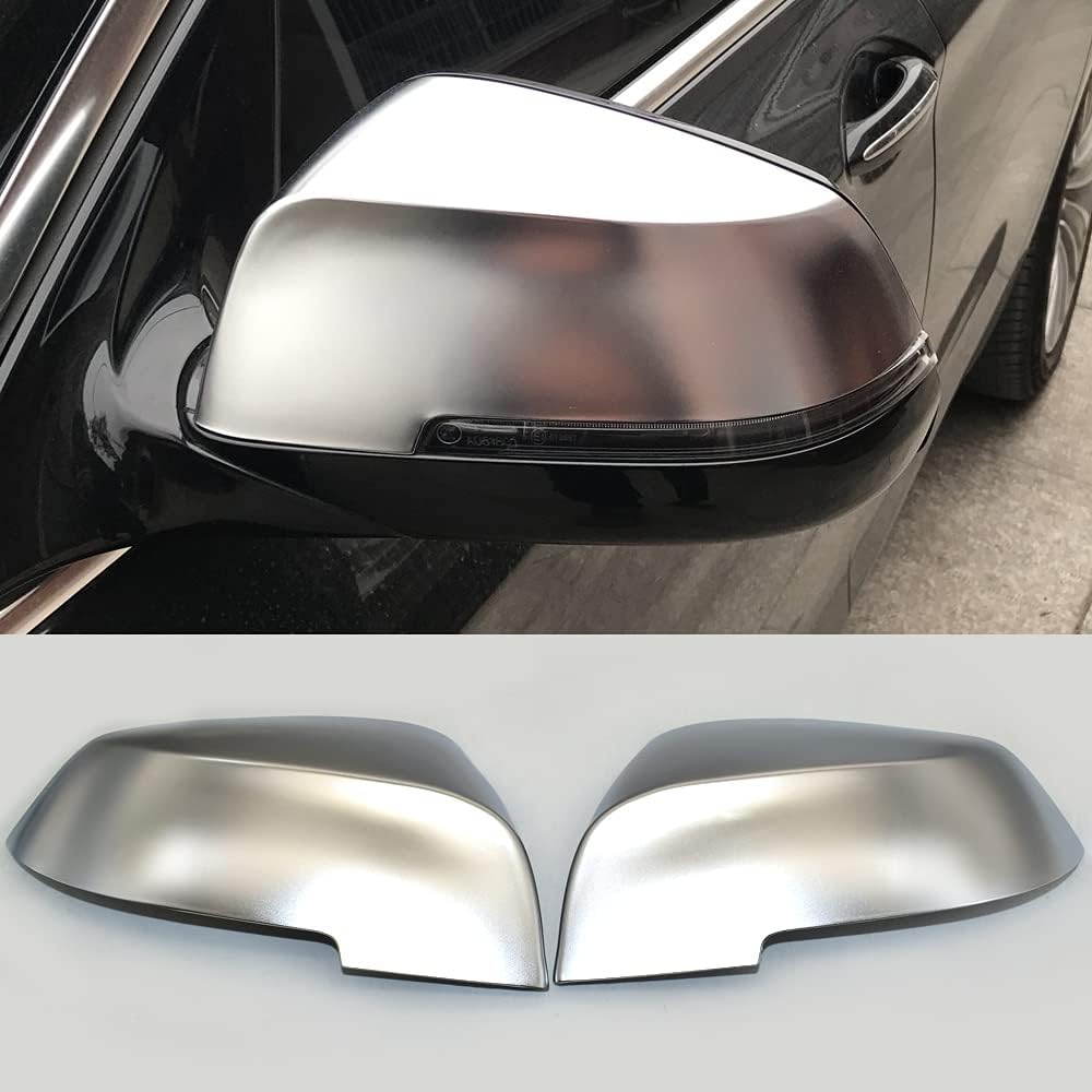 1 Pair Silver Exterior Rearview Mirror Housings Door Mirror Covering Caps Compatible with F30 2012 2013 2014 2015 2016