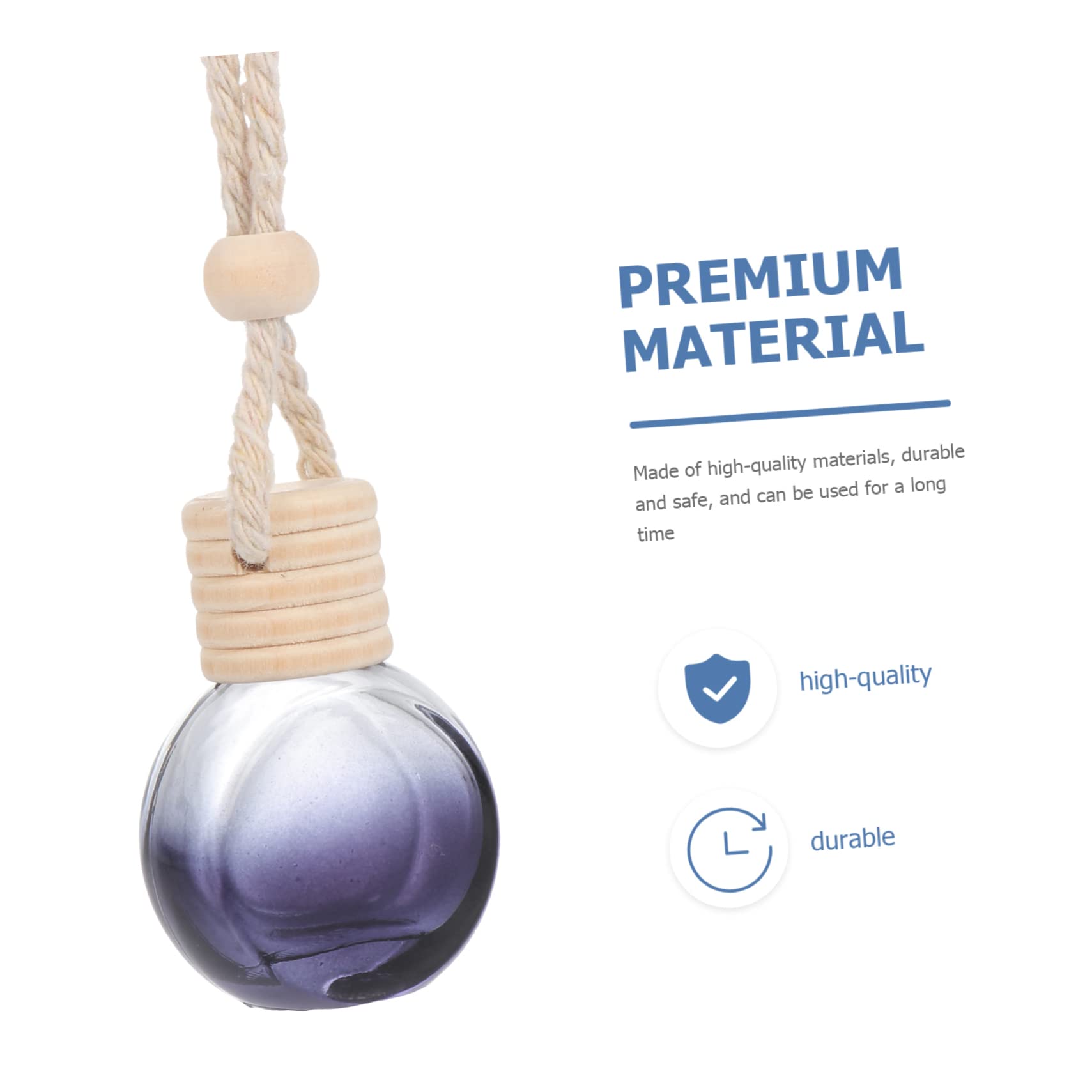 Profumatori per Auto in Bottiglia, Set 20 Pezzi Nero 8 Ml | Vetro e Cordino in Cotone, Pendente Decorativo per Auto e Regalo, Formato Rotondo