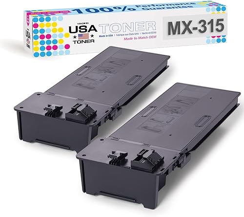 MADE IN USA TONER Repuesto compatible para Sharp MX315NT, MX-M265N MX-M266N, MX-M315N, MX-M316N, MX-M356N (negro, paquete de 2)