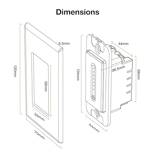 Vista 8 de GHome Smart El interruptor inteligente de atenuación de 3 vías puede funcionar por separado o trabajar con interruptor tradicional de 3 vías