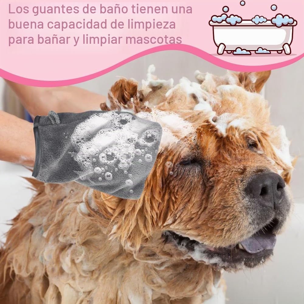 5 Manoplas de Baño para Ducha con 5 Ganchos de Baño Adhesivos Manoplas de Toalla para Baños de Franela Suave para Bebé Niño Adultos Mascotas Guantes de Baños para Ducharse Lavarse