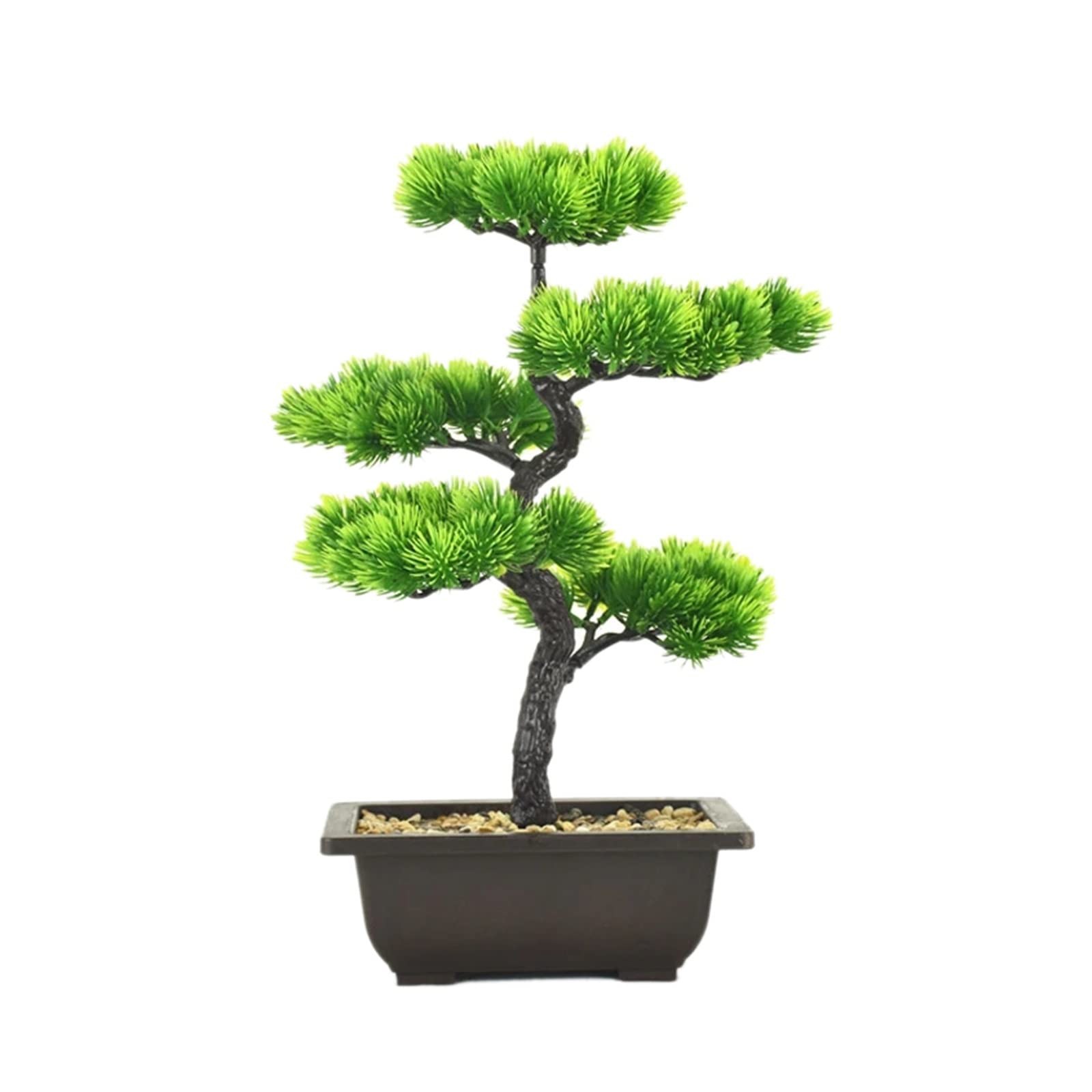 Künstliche Bonsai 40 cm großer künstlicher Kiefern-Bonsai-Kunststoffbaum im Topf, fühlen Sich echte Pflanzen mit Topf an, Dekoration for Zuhause, Büro, Garten Kunstbaum Bonsai