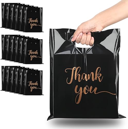 COIDEA Bolsas de mercancía con texto en inglés "Thank You", 20 bolsas de plástico para compras de pequeñas empresas, 12 x 15 pulgadas,