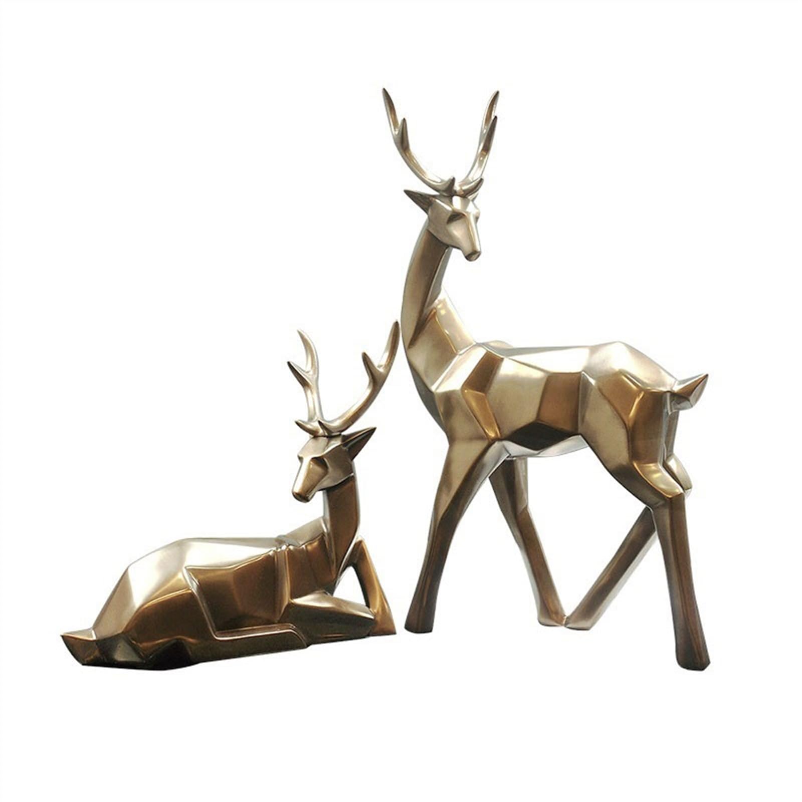 ZENY896V Sculptures 1 Pair of Celibate Deer Living Room Desktop Furnishings Scandinavian Decor