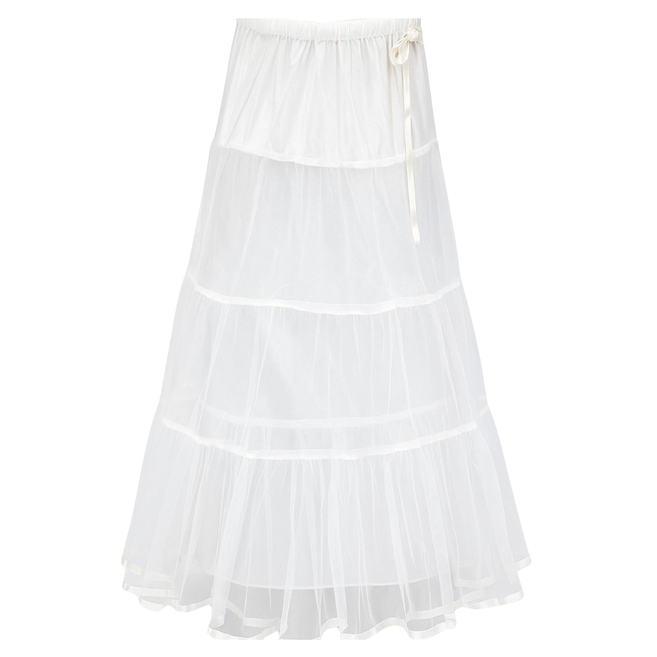 Women's Cancan 3 Layers Underskirt Without Hoop Petticoats Hardnet Can Can Ankle Length Hoopless Skirt for Lehenga for Wedding Bridal Party Ethnic Wear Dress