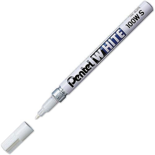 Pentel Permanent Marker, White, Fine Point, 1-Pack (100W-S)
