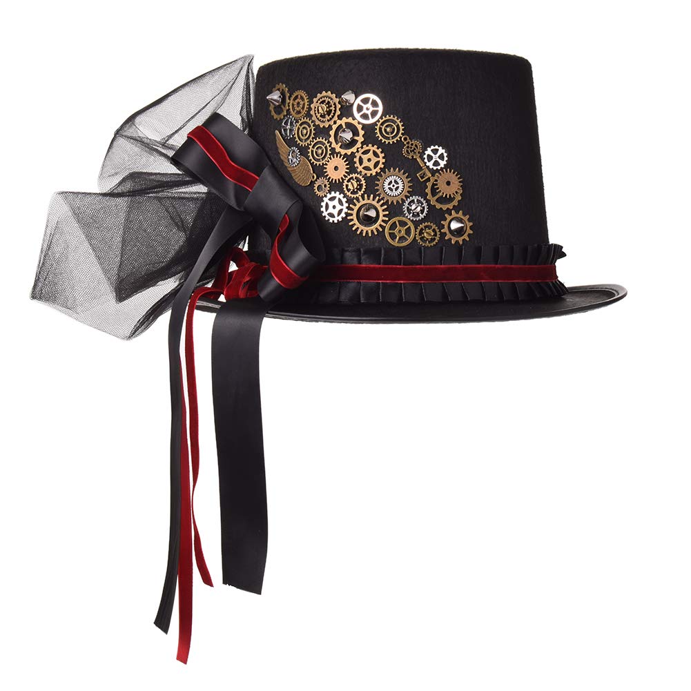 COSDREAMER Unisex Steampunk Top Hats Halloween Costume Hat, 60 cm black 6 โ image 1