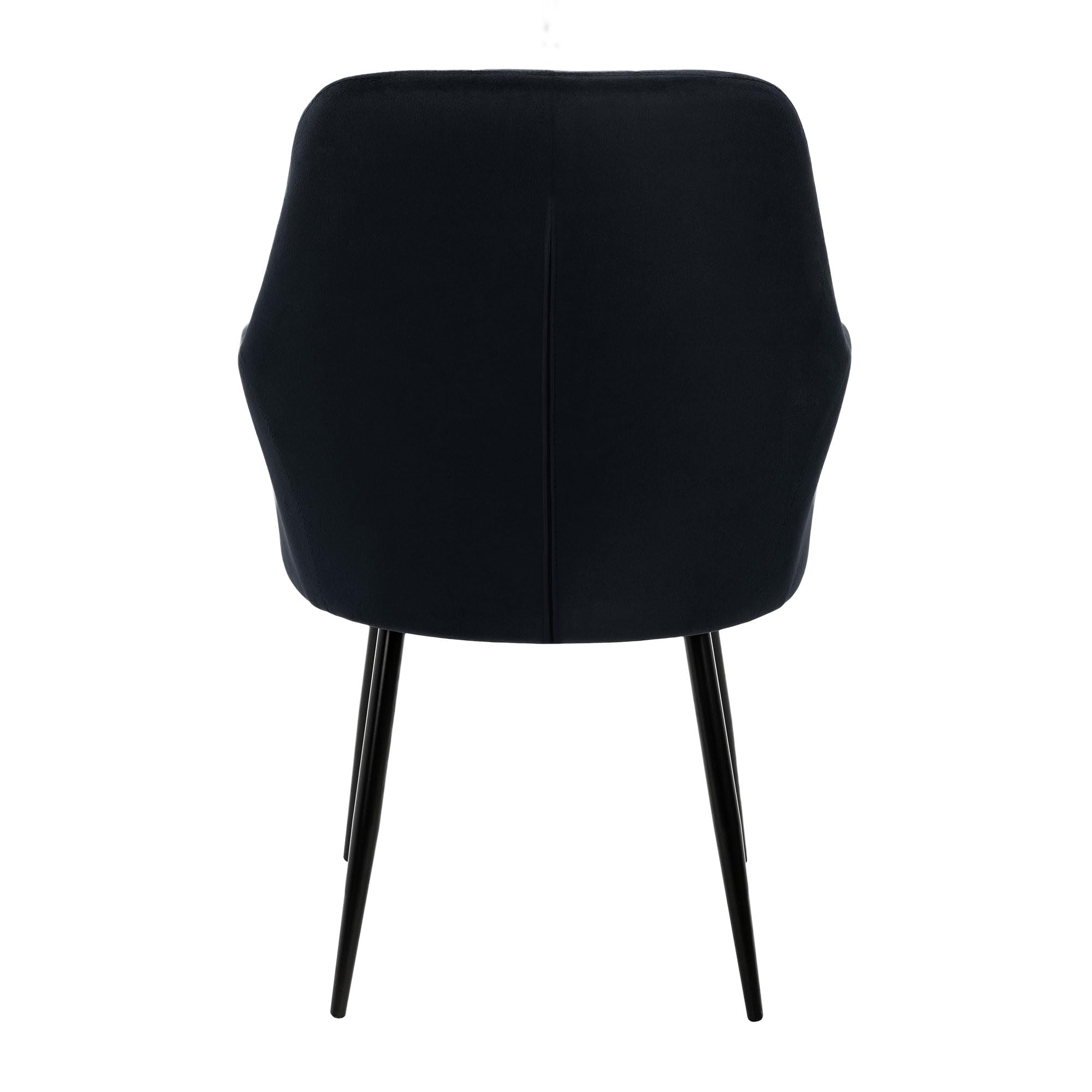 ECD Germany Lot de 2 Chaises de Salle à Manger Cuisine Salon Séjour - Noir - Assise Siège Rembourrée en Velours Structure en Métal Fauteuil Rétro avec Accoudoirs pour Bureau Réception Meuble Maison