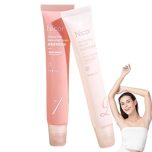 Kit de crema depilatoria facial, removedor de vello íntimoprivado, loción de crema depilatoria sin dolor para cara, piernas, brazos, axilas y todo