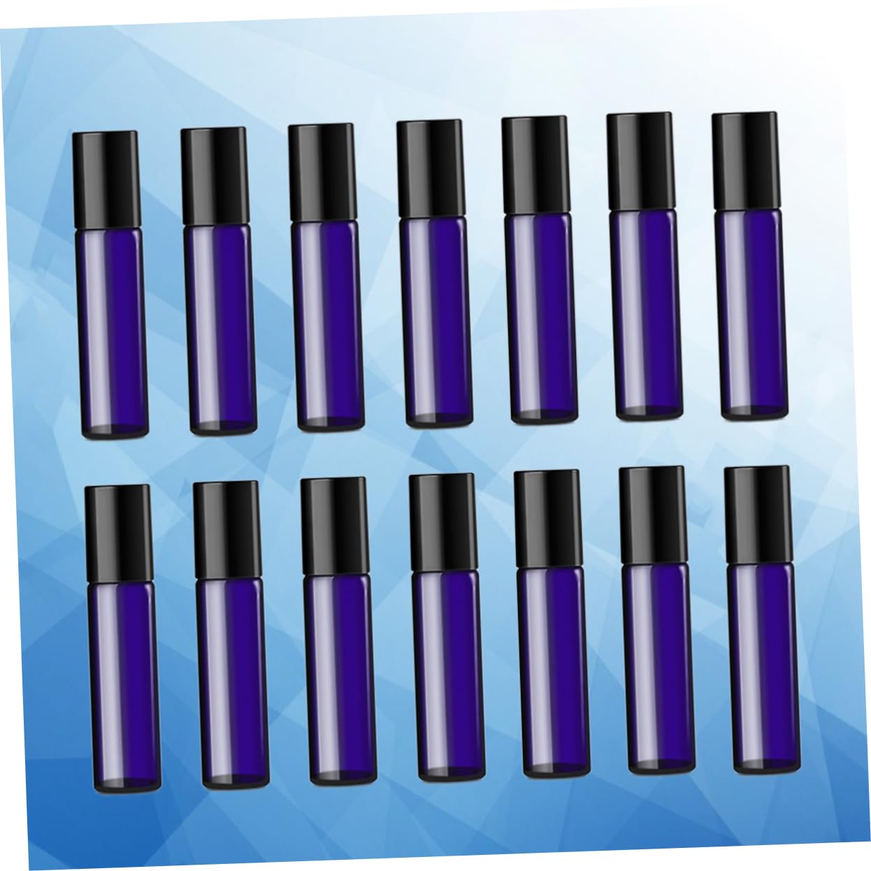 Didiseaon Set di 24 Bottiglie Roll-on in Vetro Blu da 5ml per Olio Essenziale, a Tenuta Stagna, per Viaggio la Cosmetica Personale