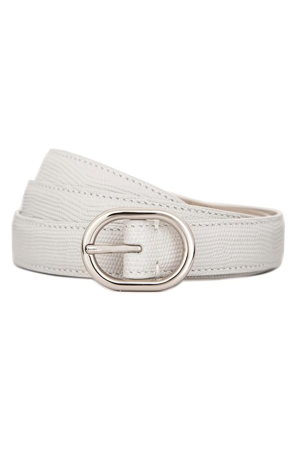 VINCE Womens .8 Inch Stitched Fe Glazed Lizard Belt, Fashion Accessory for Everyday Wear, HORCHATA, M by Vince - Used condition - US$98.09