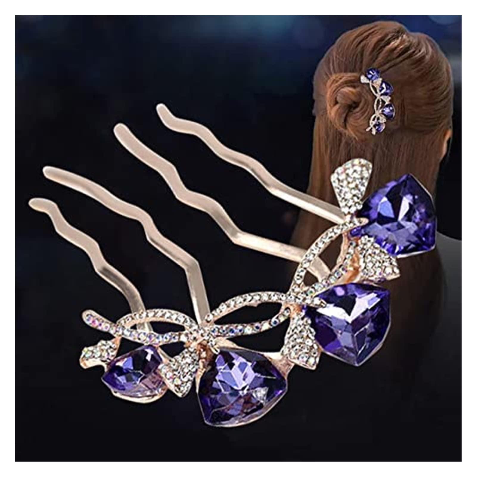 Fermaglio for Capelli Decorativo Fermagli for Capelli Forcine for Capelli Forcina for Capelli Pettine Piastra Inserti for Capelli Gioielli for Capelli da Sposa Testa Fiore Forcina Posteriore Forcina f