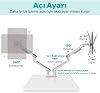 NPO STD49024W Elysium 17-32 Çift Monitör Kolu, Ultra İnce Alüminyum Amortisörlü Stand, 2x9kg VESA Tutucu, Beyaz