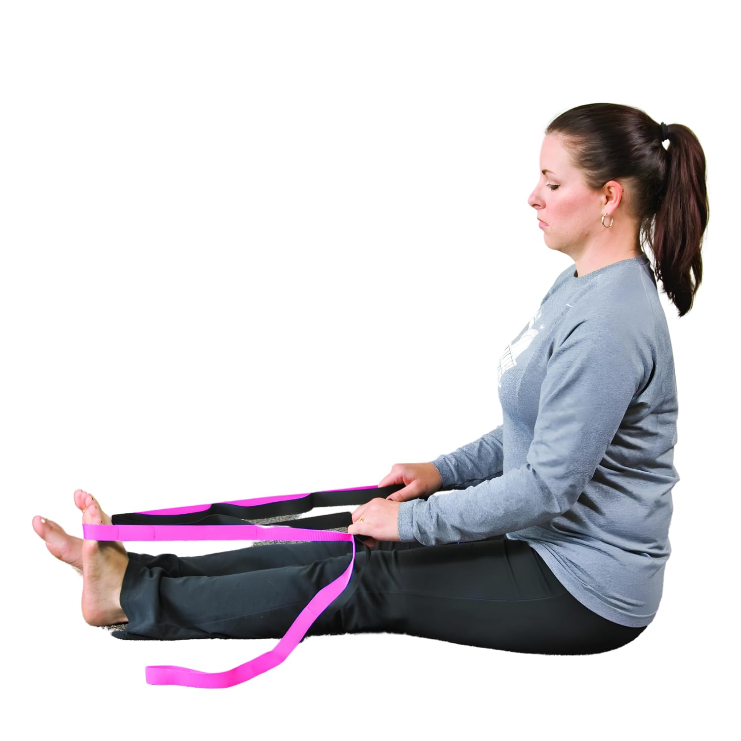 Shopfleet Yoga Stretch Strap with Multiple 9 Loops for Hamstring Strength Training and Physical Therapy (Pink)-image-45