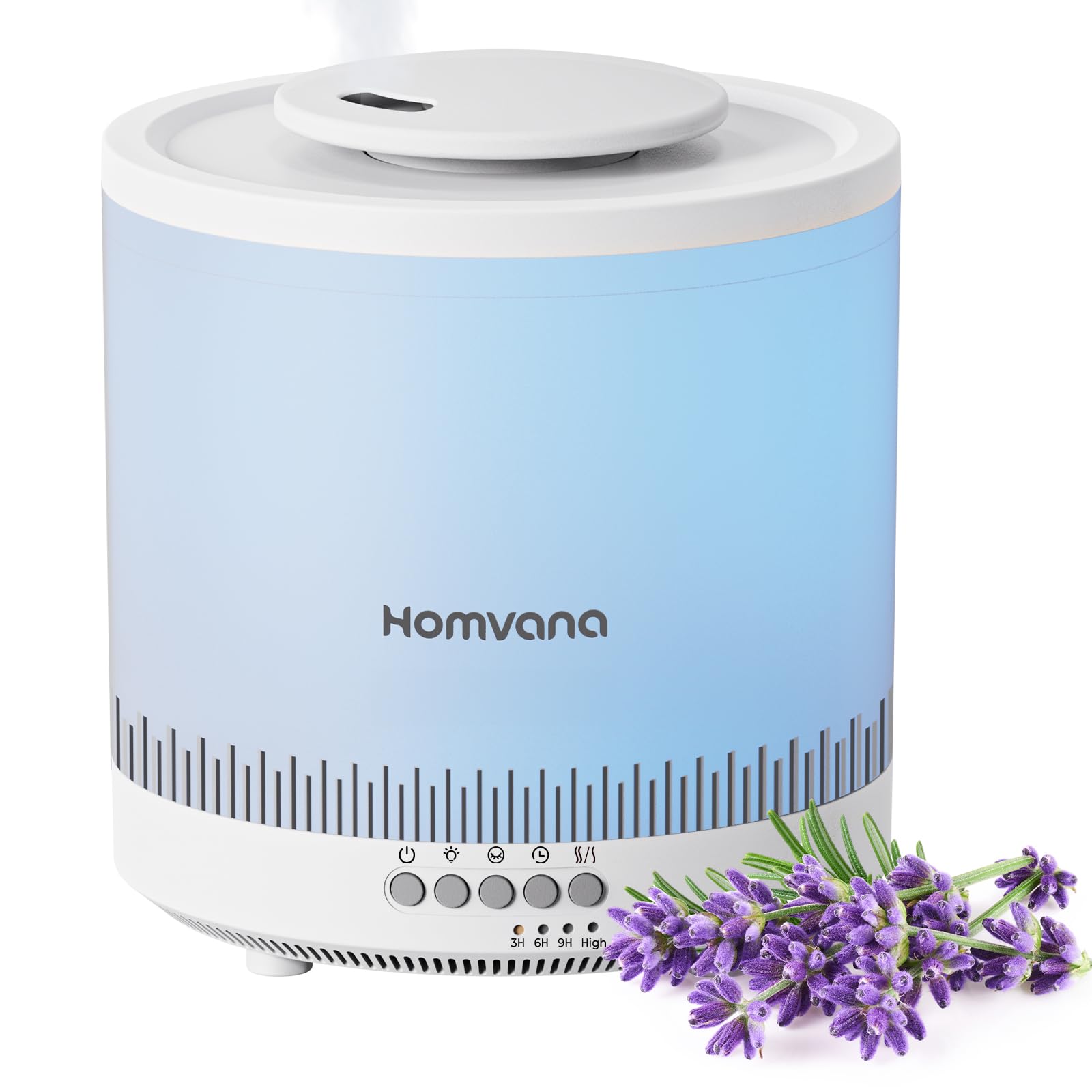 Homvana Humidificateur d'air Diffuseur 1.5L, humidificateur d'air chambre, Humidifier d'air bébé Chambre, Cool Mist, Plante, BPA Free, 7 Color Light, Office, Brumisateur Huiles