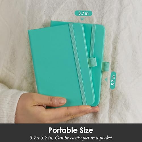 Miniatura 92 de Cuaderno pequeño de cuero con bolígrafo para escribir mujeres, con bolsillo pequeño, minibloc de notas forrado para viajes y trabajo, cuaderno de 3