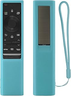 Luminous Blue Remote Cover for Samsung Voice Remote Control BN59-01363 BN59-01357, Protective Silicone Remote Case Fit for Samsung Solar Cell Remote, Washable, Shockproof (Glow in The Dark, Blue)