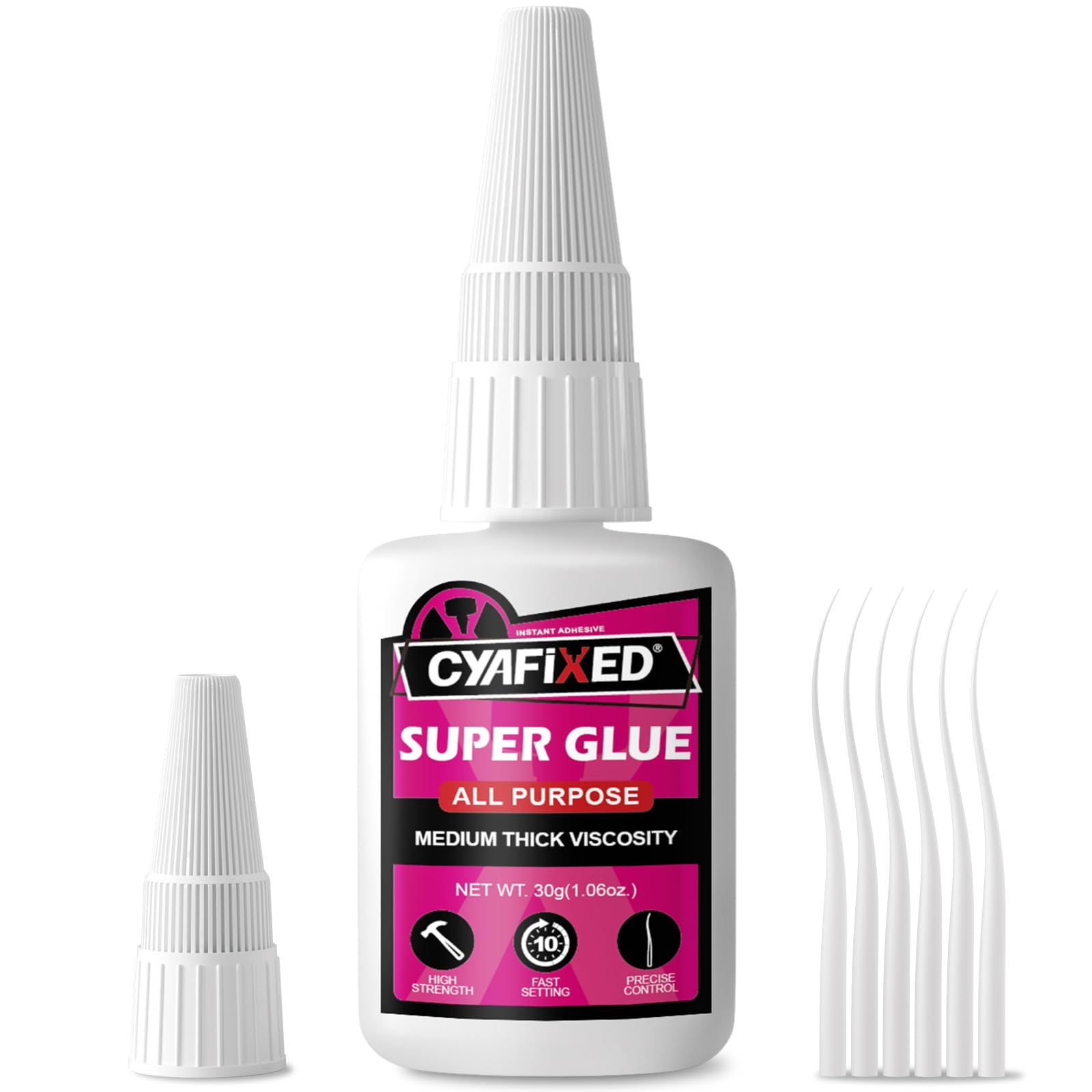 Super Glue Liquid, Instant Clear Cyanoacrylate Medium Thick Viscosity Adhesive, Food Safe CA Glue For Shoe Repair Leather Ceramic Plastic Glass Metal Wood Aquarium Porcelain Rubber Pottery Model Craft