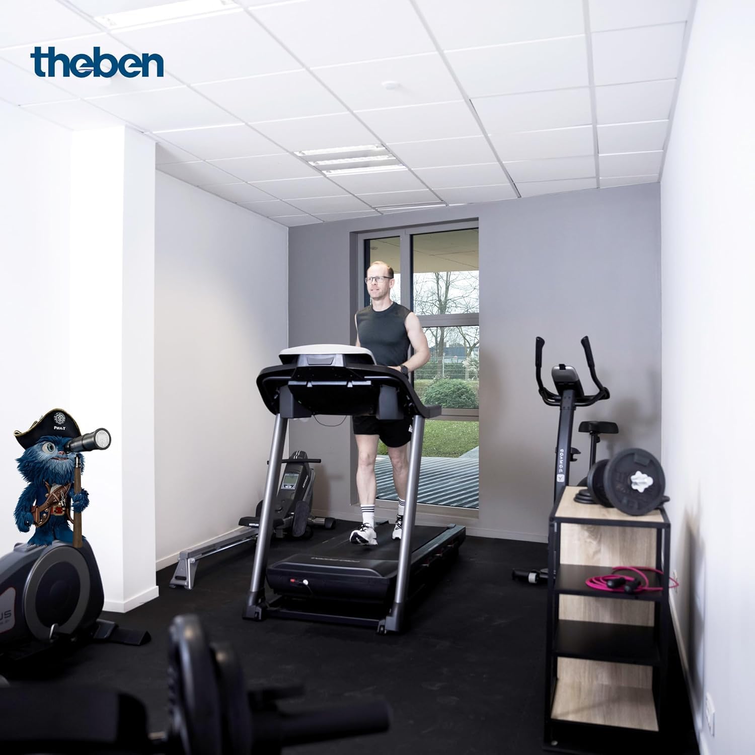 Theben 1030200 PIRA T8 DE détecteur de présence PIR 360° 8 m Plafond