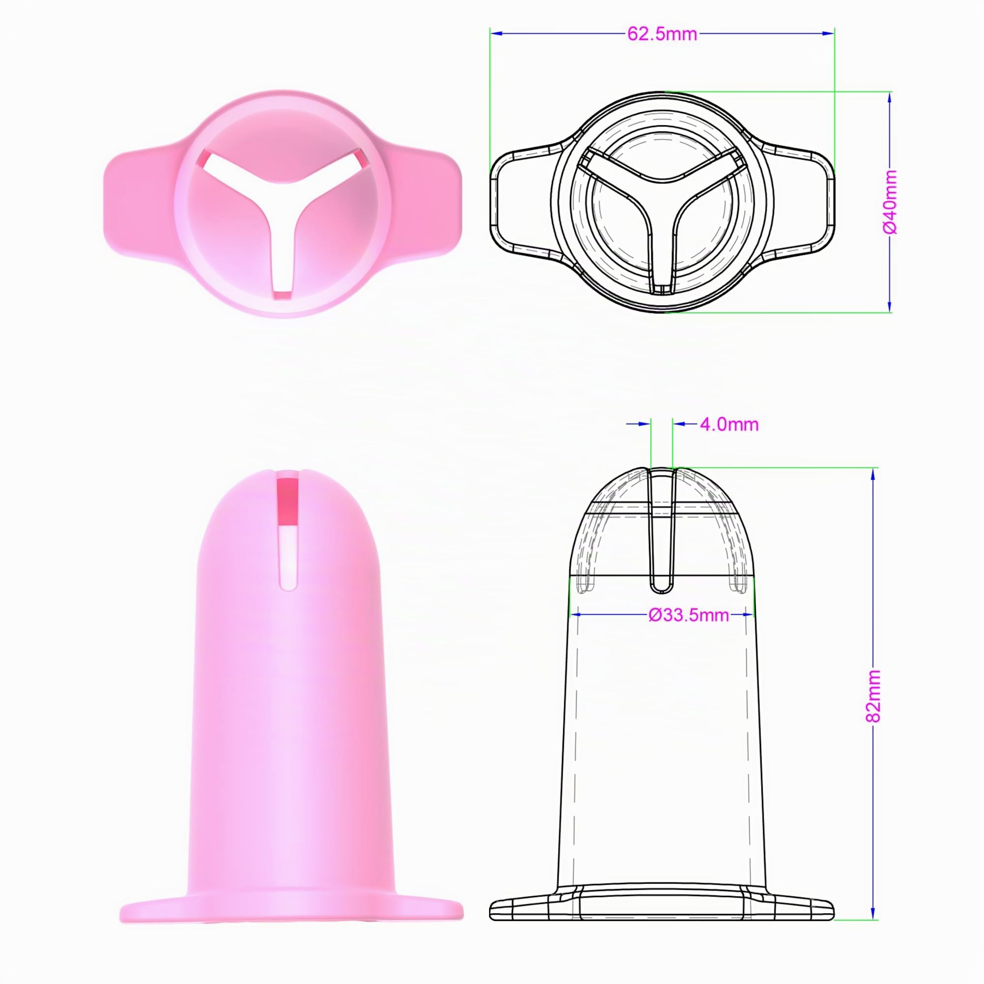 Herramienta aplicadora para copas menstruales para una fácil inserción, juego de aplicador de copa menstrual reutilizable, fácil de usar y respetuoso con el medio ambiente, funciona con la