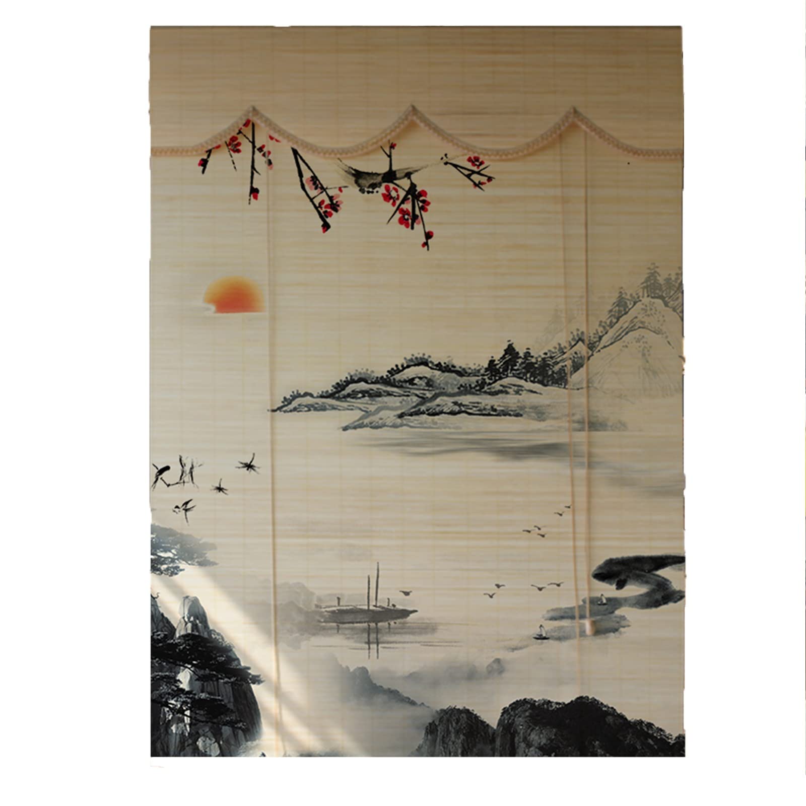 Volets Roulants en Bambou, Cloisons De Décoration Pare-Soleil Imprimé À Motifs Écran Solaire Respirant Bambou Roll Up Store De Fenêtre for Salon De Thé (Size : 120x200cm)