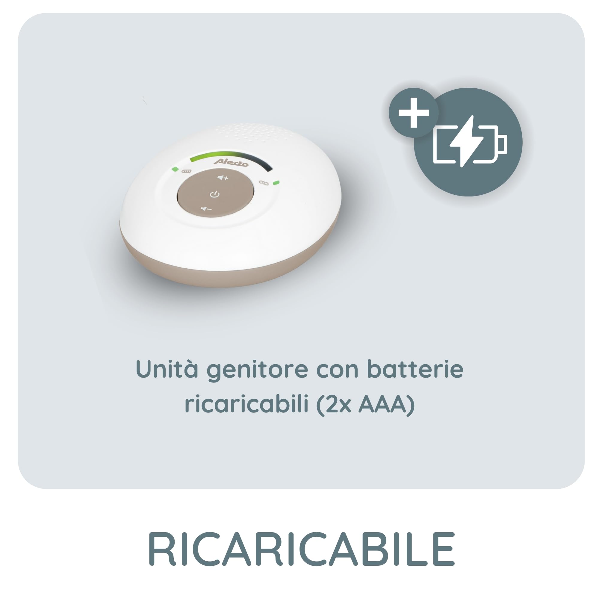 Alecto DBX110BE - Full Eco DECT Babyfoon - Wit/Beige