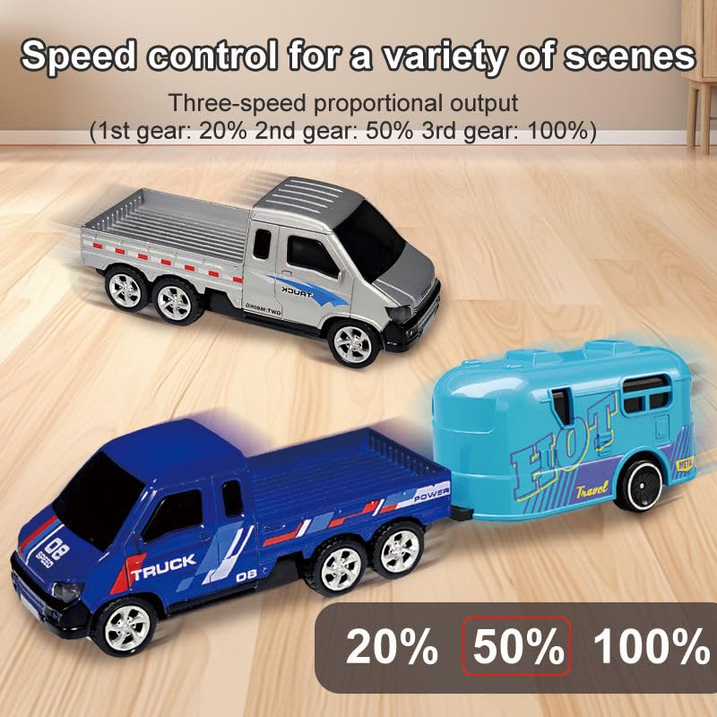 Image of Bestie toys Remote Control Small Car, 1:64 Scale Off-Road RC Car, USB Rechargeable 2.4GHZ Three Speed Indoor Alloy Vehicle for Kids (Power Truck)