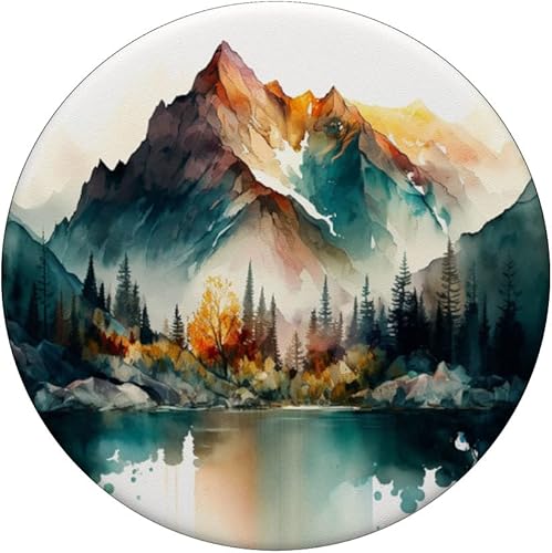 Miniatura 3 de PopSockets de paisaje de montañas de acuarela intercambiables PopGrip