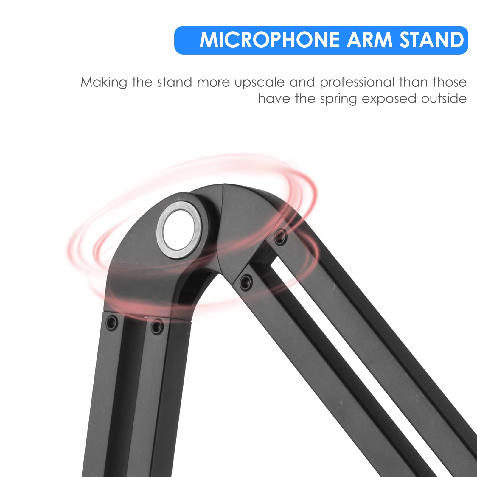 Irfora Bras de microphone - Bras de suspension - Support flexible pour microphone - Avec ruban adhésif en C pour chanter des flux en direct