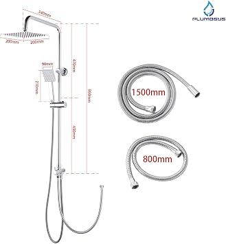 Rainfall Shower Rail Kit with 8