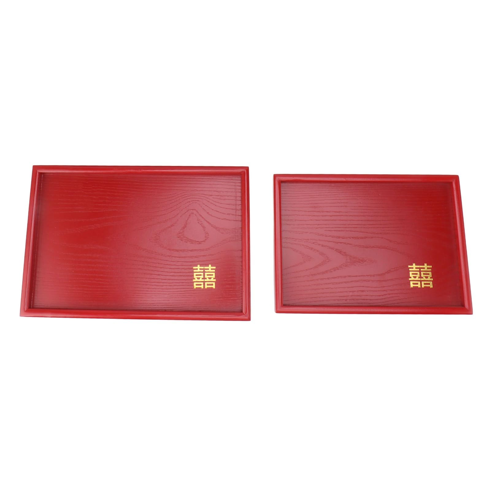 Bandeja de Servicio de Madera roja de Estilo Chino, Bandeja para té y Aperitivos de Boda, Bandeja Artesanal para Dulces de Fruta de Fraxinus mandshurica con Bordes elevados para (Cuadrada)