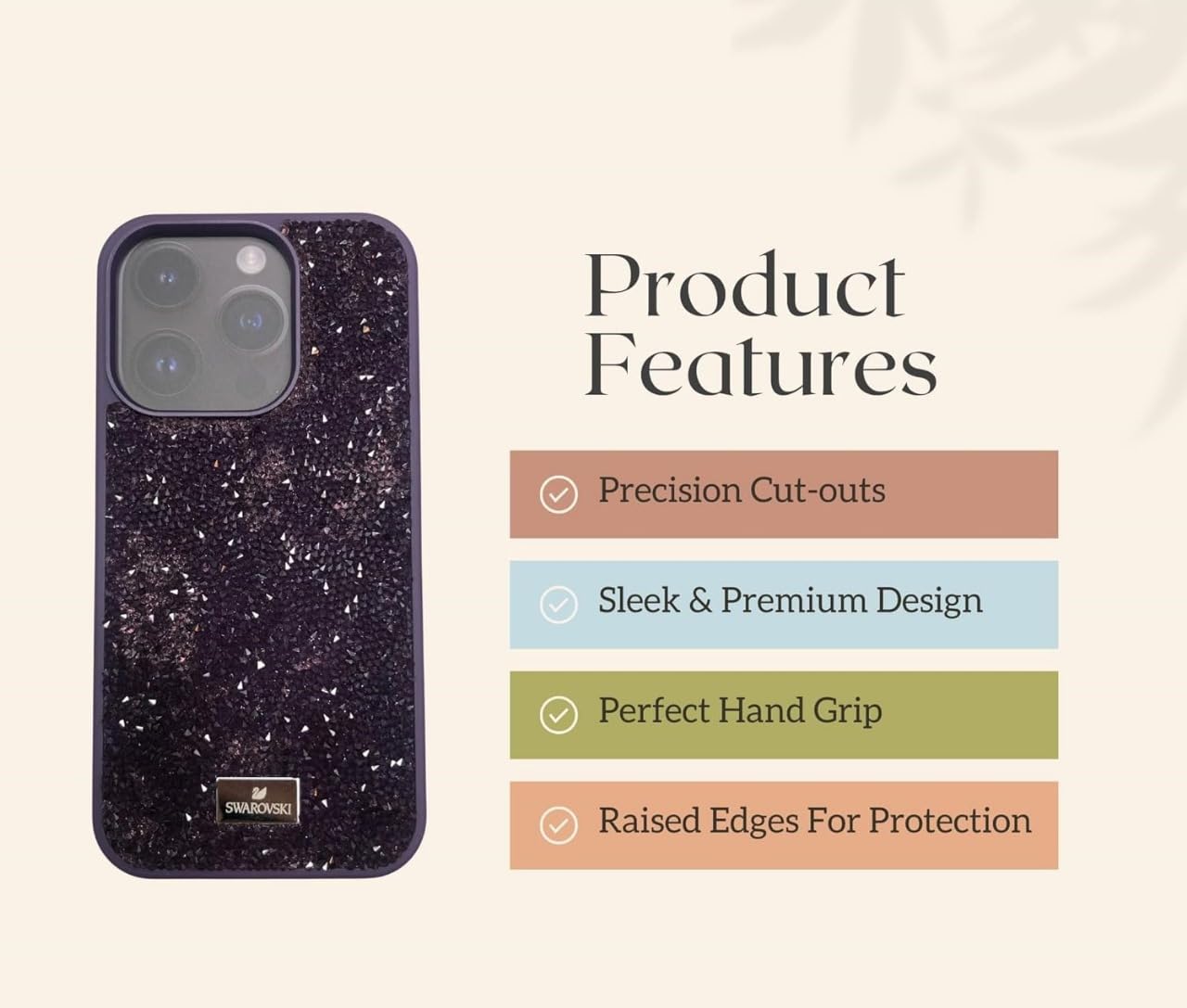 GET IN THE GAME Swarovski Crystal Diamond Case for iPhone 15 Pro