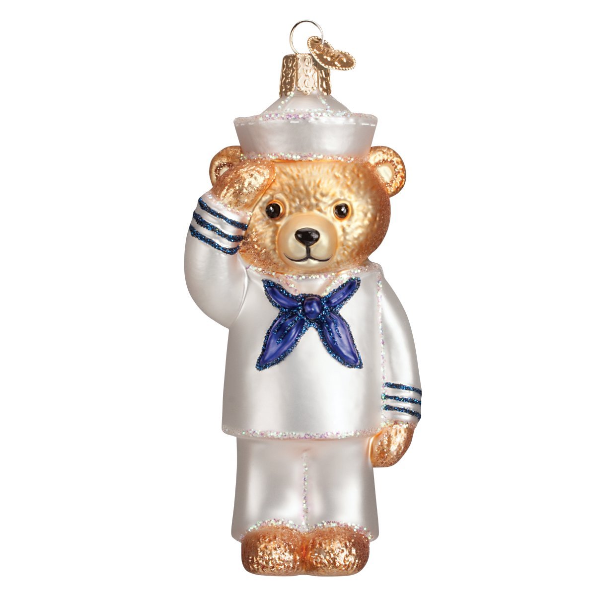 Old World Christmas Navy Glass Blown Ornaments for Christmas Tree Bear