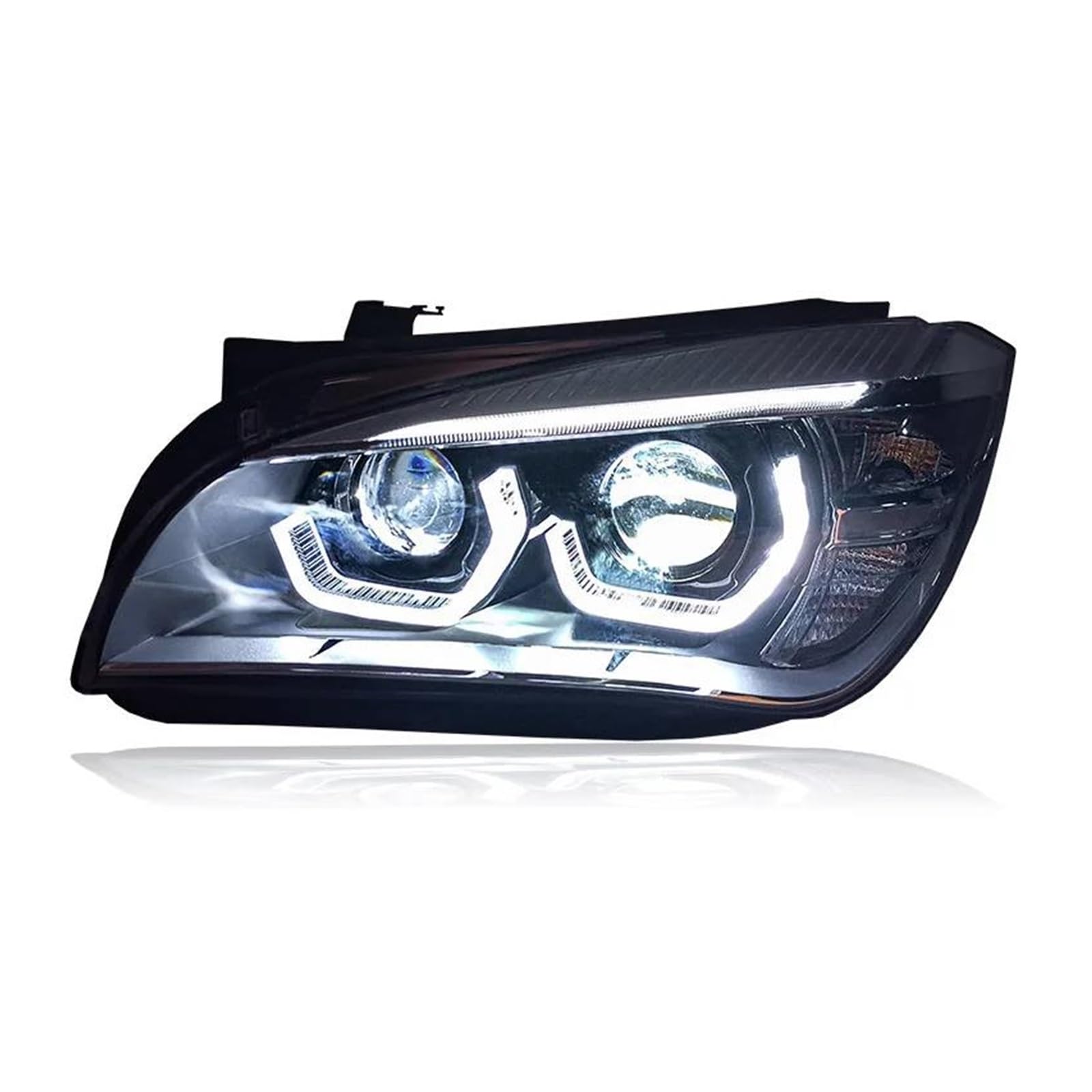 Headlights 2PCS Car Headlight For BMW X1 E84 F49 2010-2015 Modified DRL Angel Eye Front Lamp Assembly Automotive Accessories Car Front Headlight(Xenon)