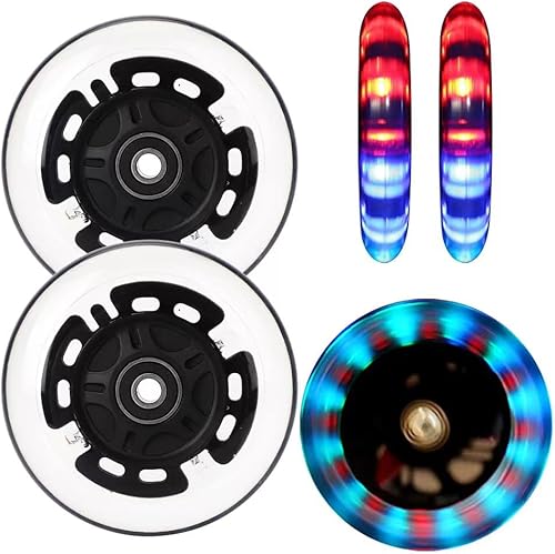 Kutrick Piezas de scooter de 3.937 in iluminadas - Par de reemplazo de scooter brillante de 3.937 in - Cojinete liso instalado Accesorios de