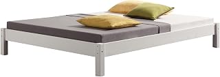 IDIMEX Futonbett Taifun aus massiver Kiefer in weiß, schönes Bett in 140 x 200 cm, praktisches Bettgestell mit Holzfüße