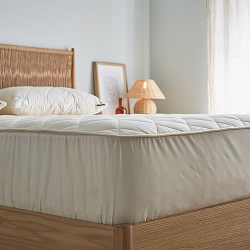 Miniatura 9 de Woolroom Protector de colchón hipoalergénico de lujo, tamaño Queen, 100% natural termorregulador de lana británica, promueve la higiene del sueño y