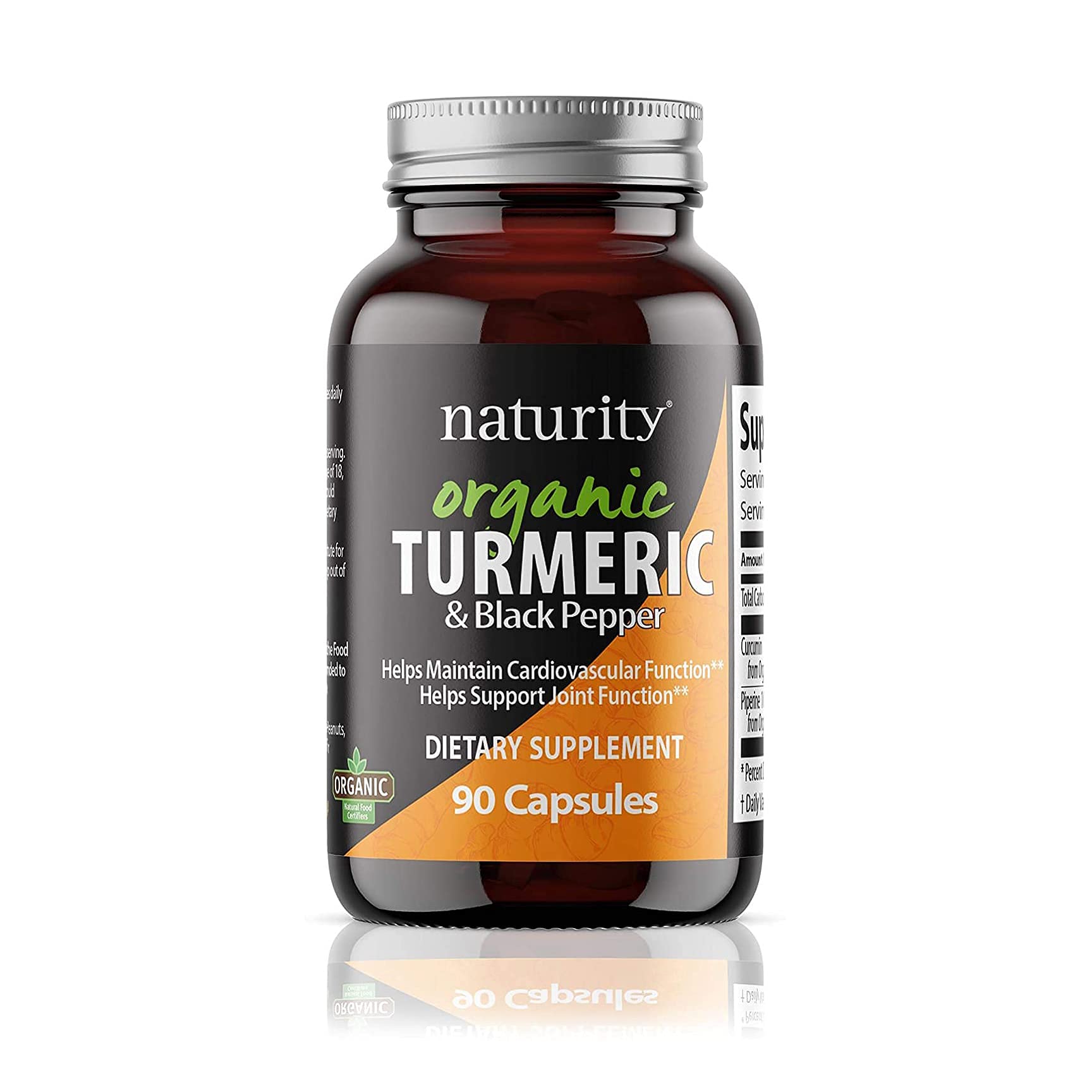 Photo 1 of BB: 10/31/23
naturity Organic Turmeric Curcumin Supplement - 180mg Curcumin per Serving with Organic Black Pepper - 90 Count - Daily Immune Support, Joint Supplement