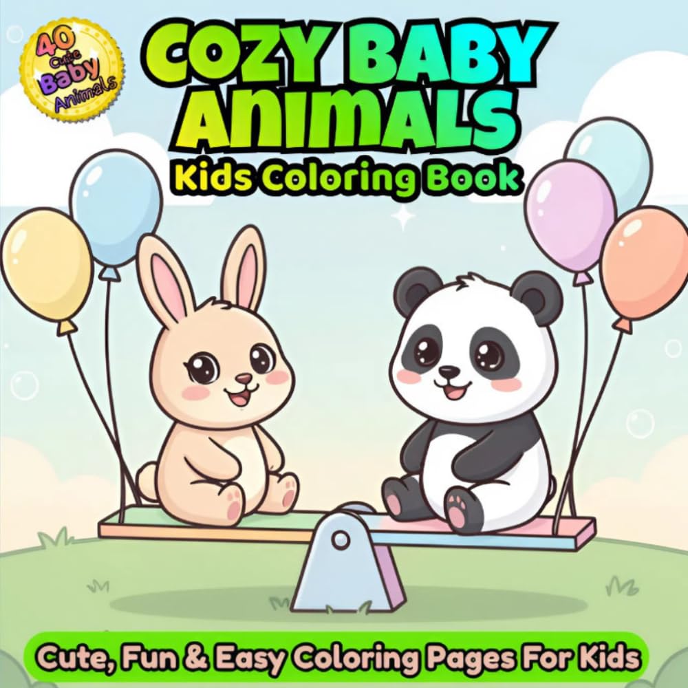 Cozy Baby Animals Coloring Book for Kids: Cute, Fun & Easy Coloring Pages for Kids Ages 3–6 - Adorable Baby Animals in Cozy Scenes for Relaxing, ... Cozy Critters Coloring Book Series for Kids)
