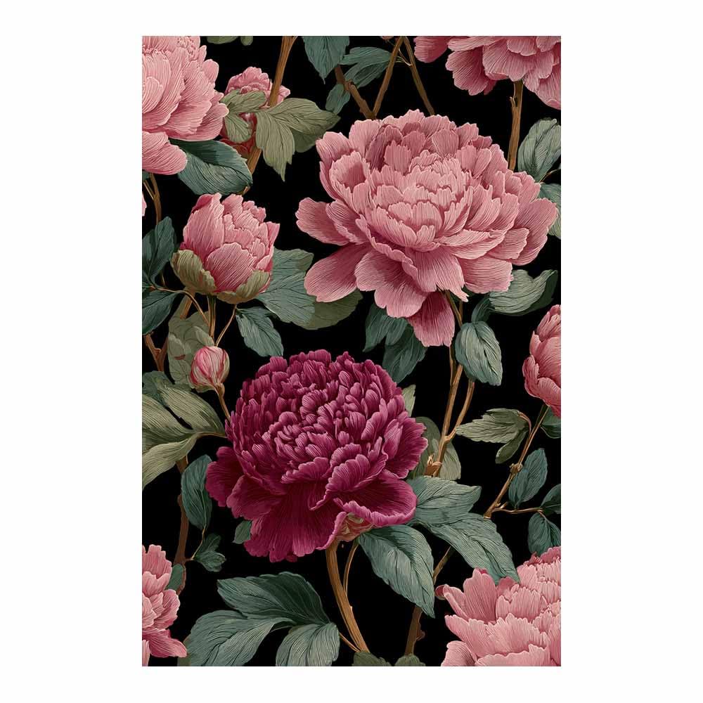 Xeniou Multicolor Flowers Wall Canvas Moody Peony Botanical Art Canvas Wall Art, For Living Room Bedroom Home Wall Decoration(Multicolor)-80X120cm Unframed
