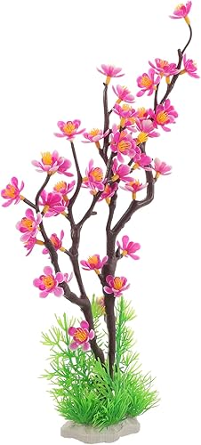 Miniatura 8 de LUOZZY Decoración de plantas de acuario Planta artificial de flor de ciruelo Planta de plástico para pecera de acuario Pais