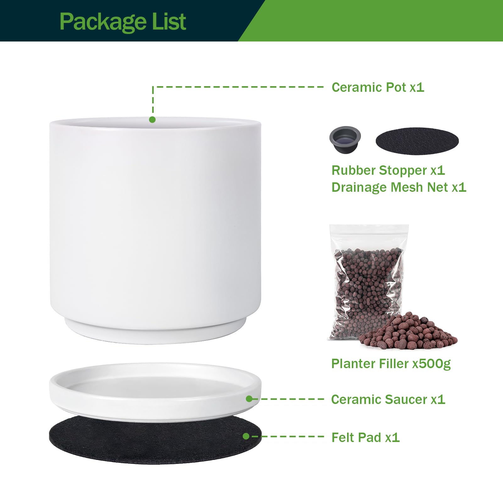 Amazon.com : Kazeila 12 Inches Ceramic Planter Pot - Saucer